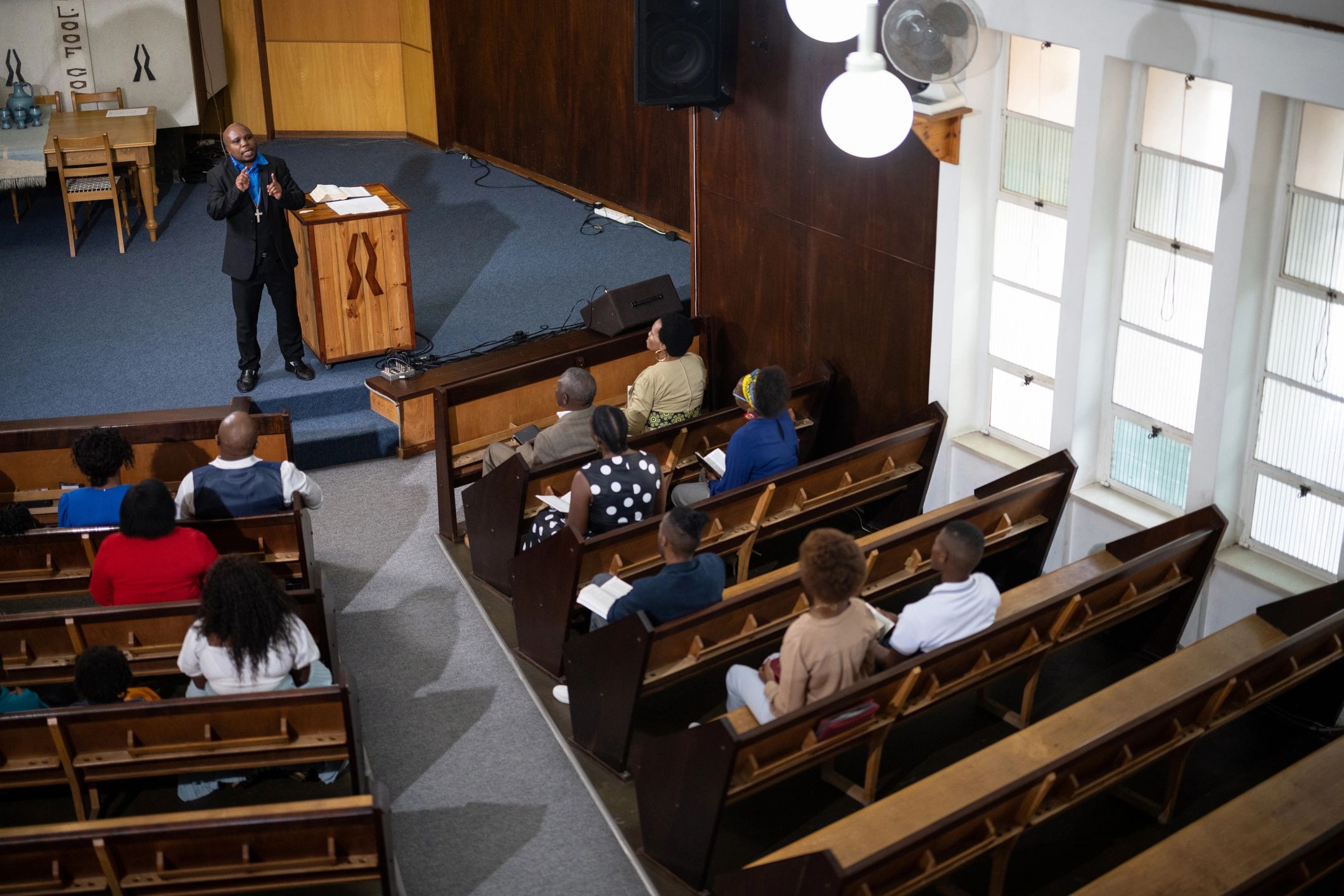 Church congregation gathered for service
