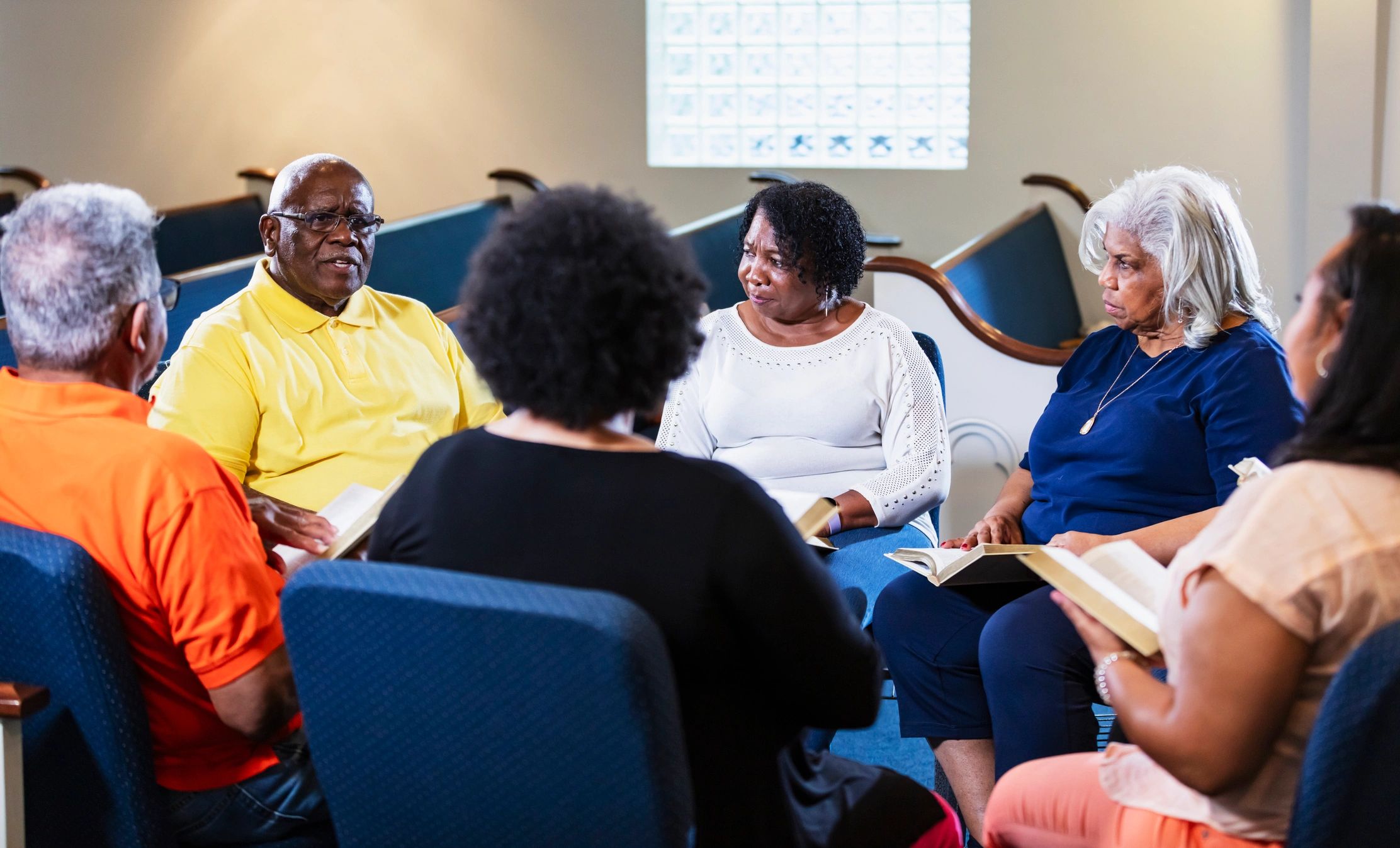 Bible study group meeting together